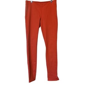 The Row  Denim Ankle Pants Skinny Leggings Tulip Hem Red Size Small